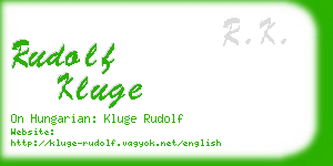 rudolf kluge business card